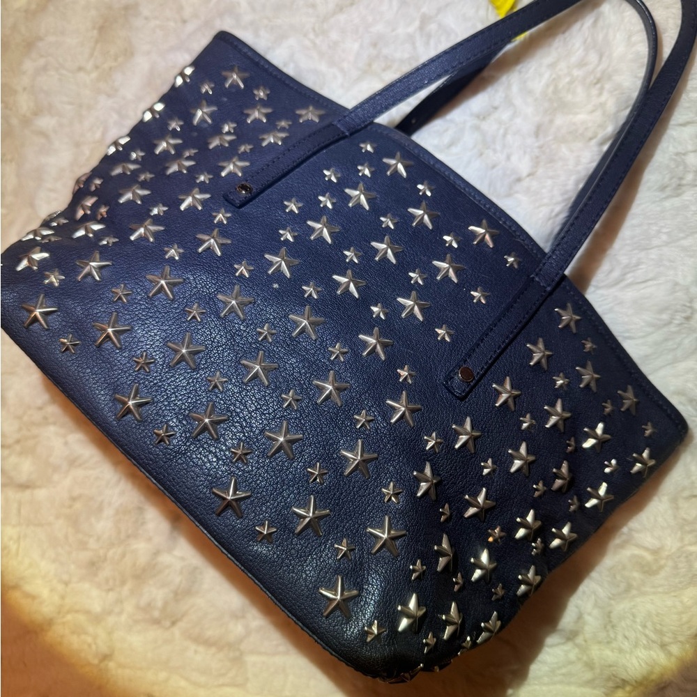 Jimmy Choo small navy tote bag